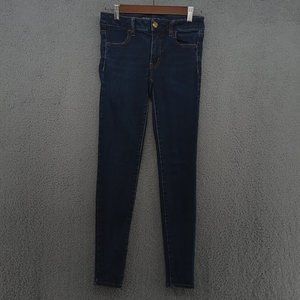 American Eagle Jeans Womens 4 Blue Indigo Super Stretch Skinny‎ Denim